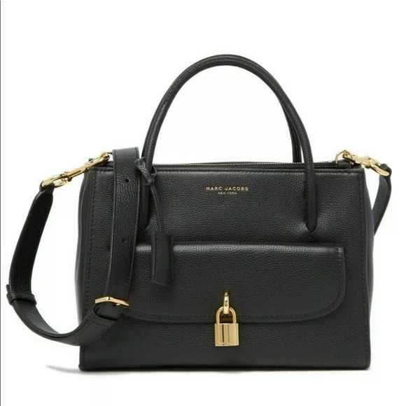 Marc Jacobs Lock That Black Leather Satchel Bag - Picture 3 of 8